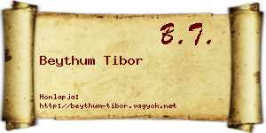 Beythum Tibor névjegykártya
